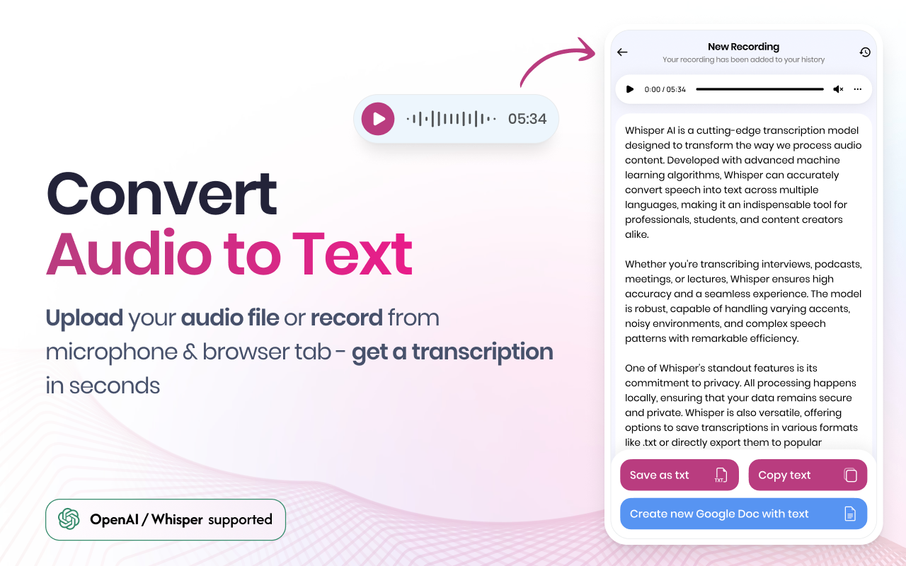Transcribe Audio to Text